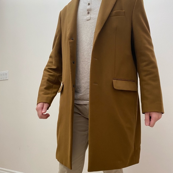 WOOL COAT - CAMEL - BANANA REPUBLIC Mens XL - Picture 2 of 12